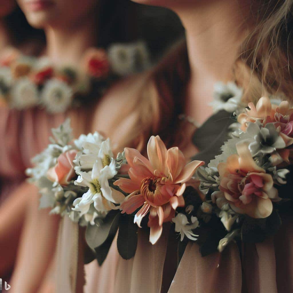 Flower crowns made of vintage flowers for bridesmaids
