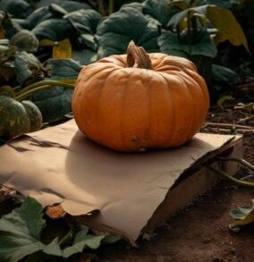 Pumpkin protected from rot and pests